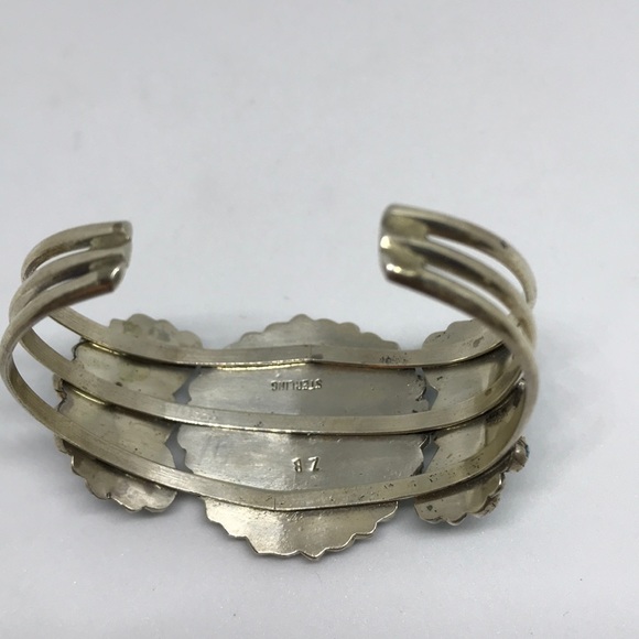 Zuni Turquoise and Sterling Silver Bracelet - Picture 5 of 10